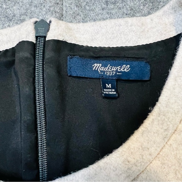 Madewell Geo Tilt Color Block Wool-Blend Long-Sleeve Dress. Size Medium. - Picture 9 of 13